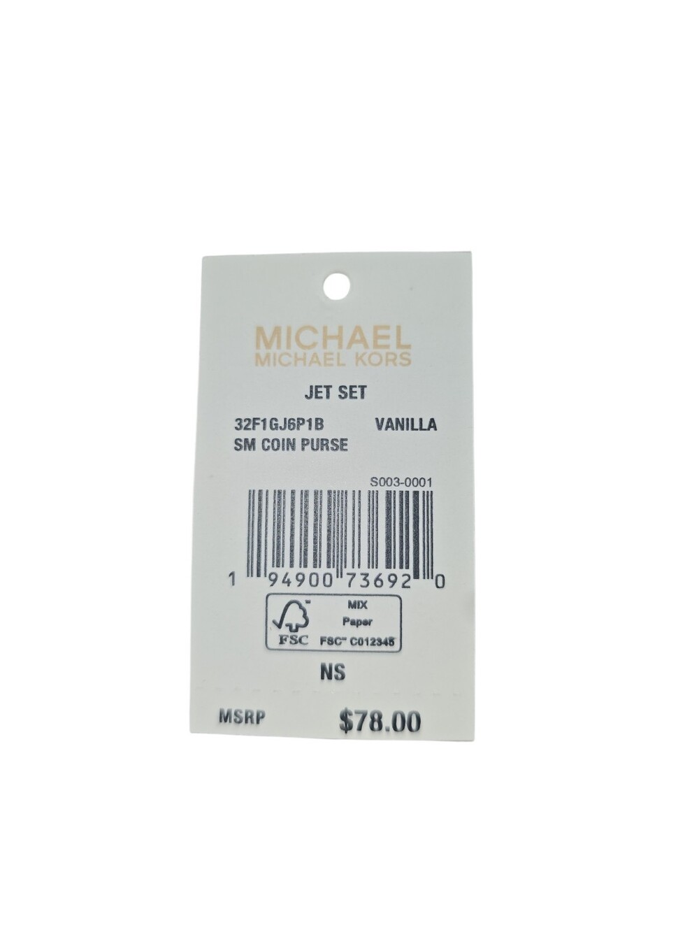Michael Kors Vanilla Jet Set Small Coin Purse Tag - Picture 3 of 3
